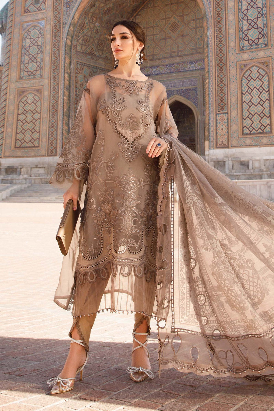 Maria.B Voyage A Luxe Lawn Unstitched Embroidered 3Piece Suit D-2303-B