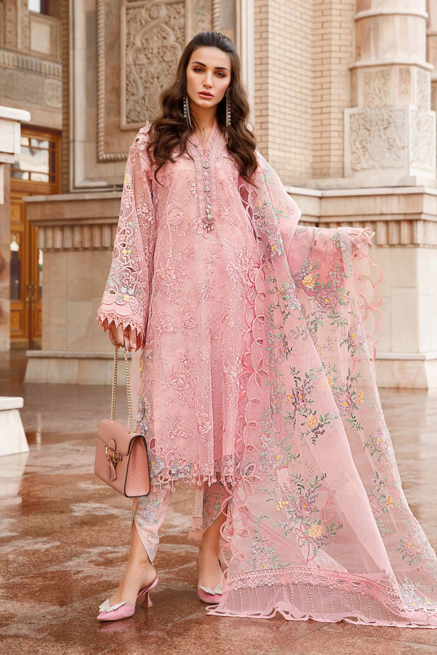 Maria.B Voyage A Luxe Lawn Unstitched Embroidered 3Piece Suit D-2304-A