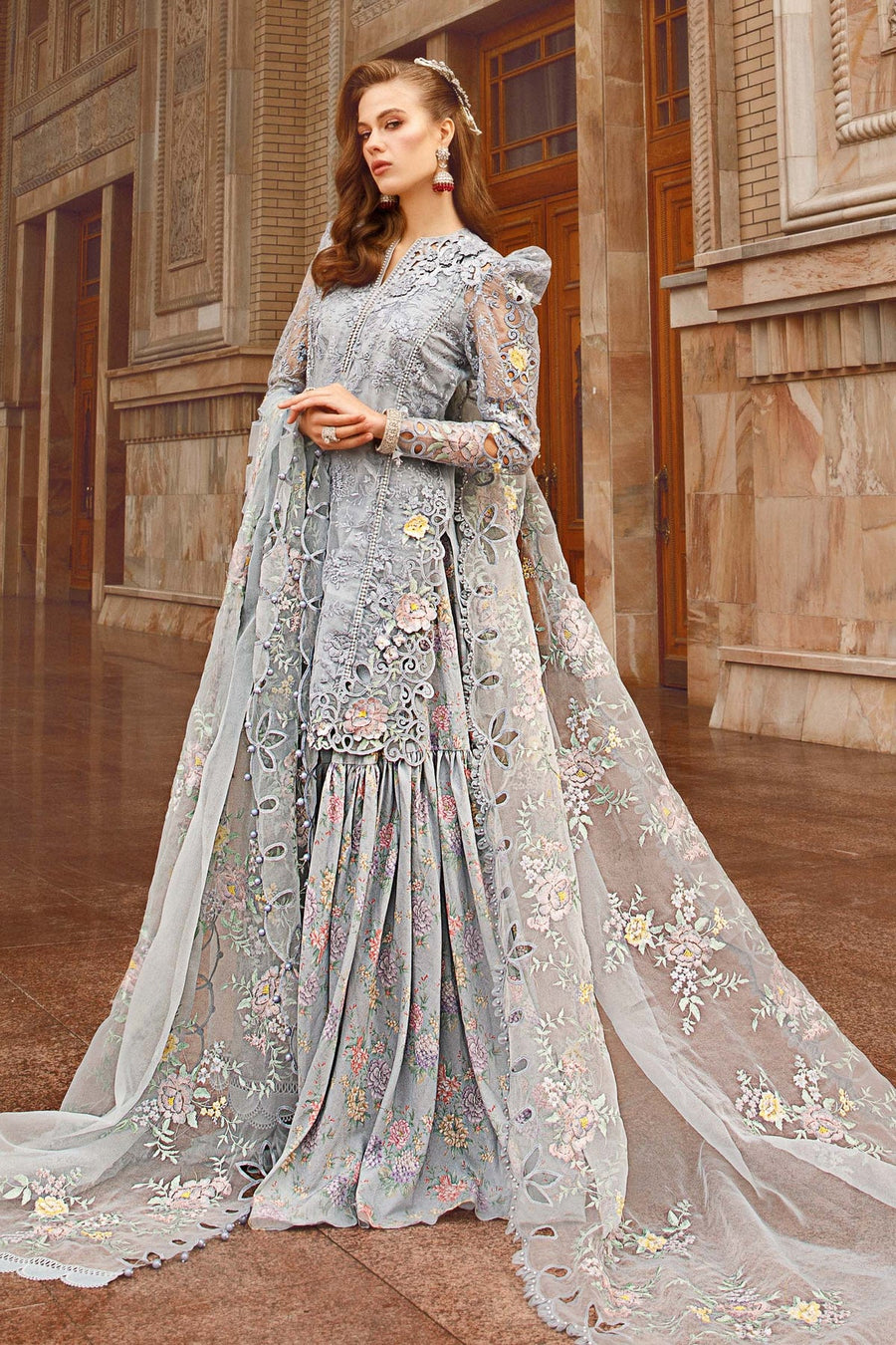 Maria.B Voyage A Luxe Lawn Unstitched Embroidered 3Piece Suit D-2304-B