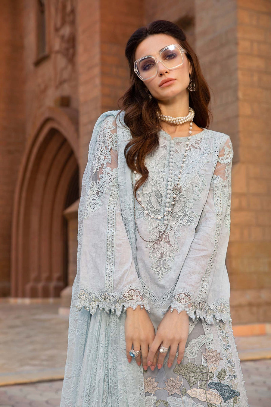 Maria.B Voyage A Luxe Lawn Unstitched Embroidered 3Piece Suit D-2307-A