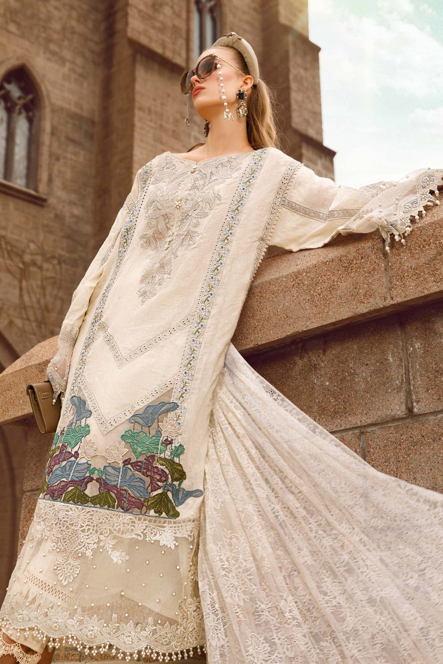 Maria.B Voyage A Luxe Lawn Unstitched Embroidered 3Piece Suit D-2307-B