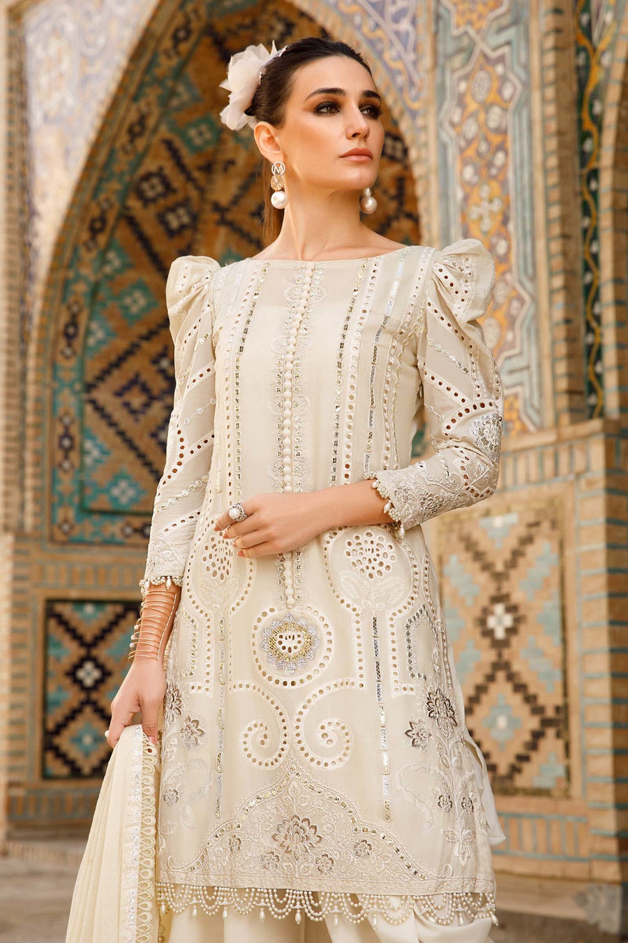Maria.B Voyage A Luxe Lawn Unstitched Embroidered 3Piece Suit D-2308-A