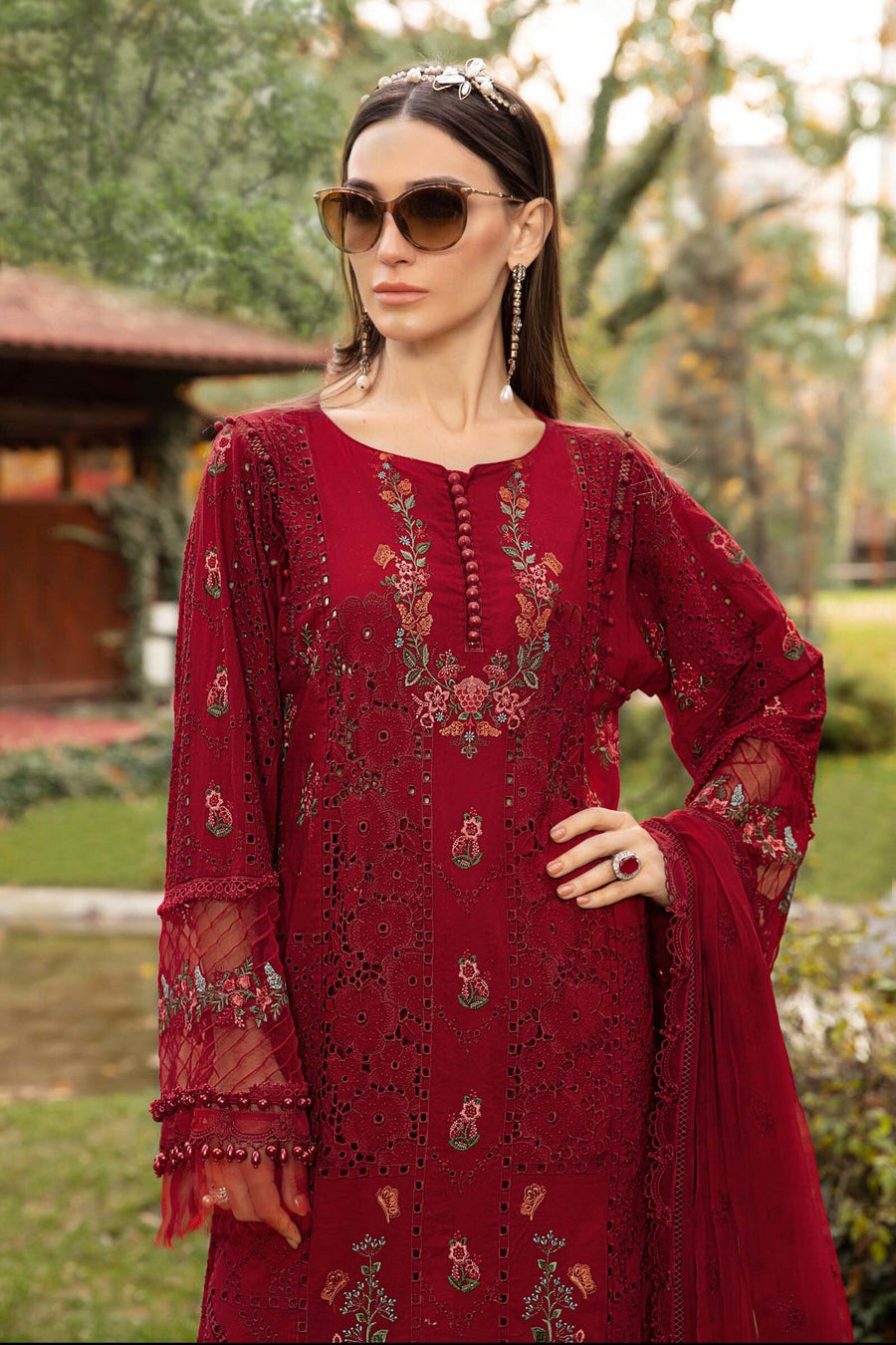 Maria.B Voyage A Luxe Lawn Unstitched Embroidered 3Piece Suit D-2309-A