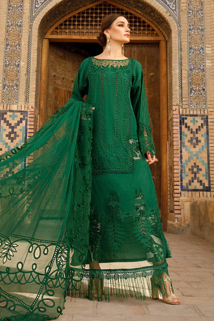 Maria.B Voyage A Luxe Lawn Unstitched Embroidered 3Piece Suit D-2310-B