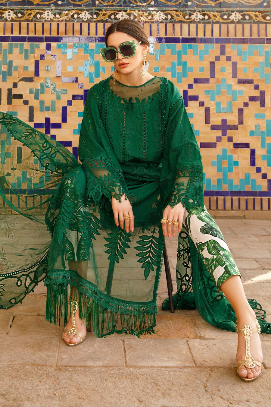 Maria.B Voyage A Luxe Lawn Unstitched Embroidered 3Piece Suit D-2310-B