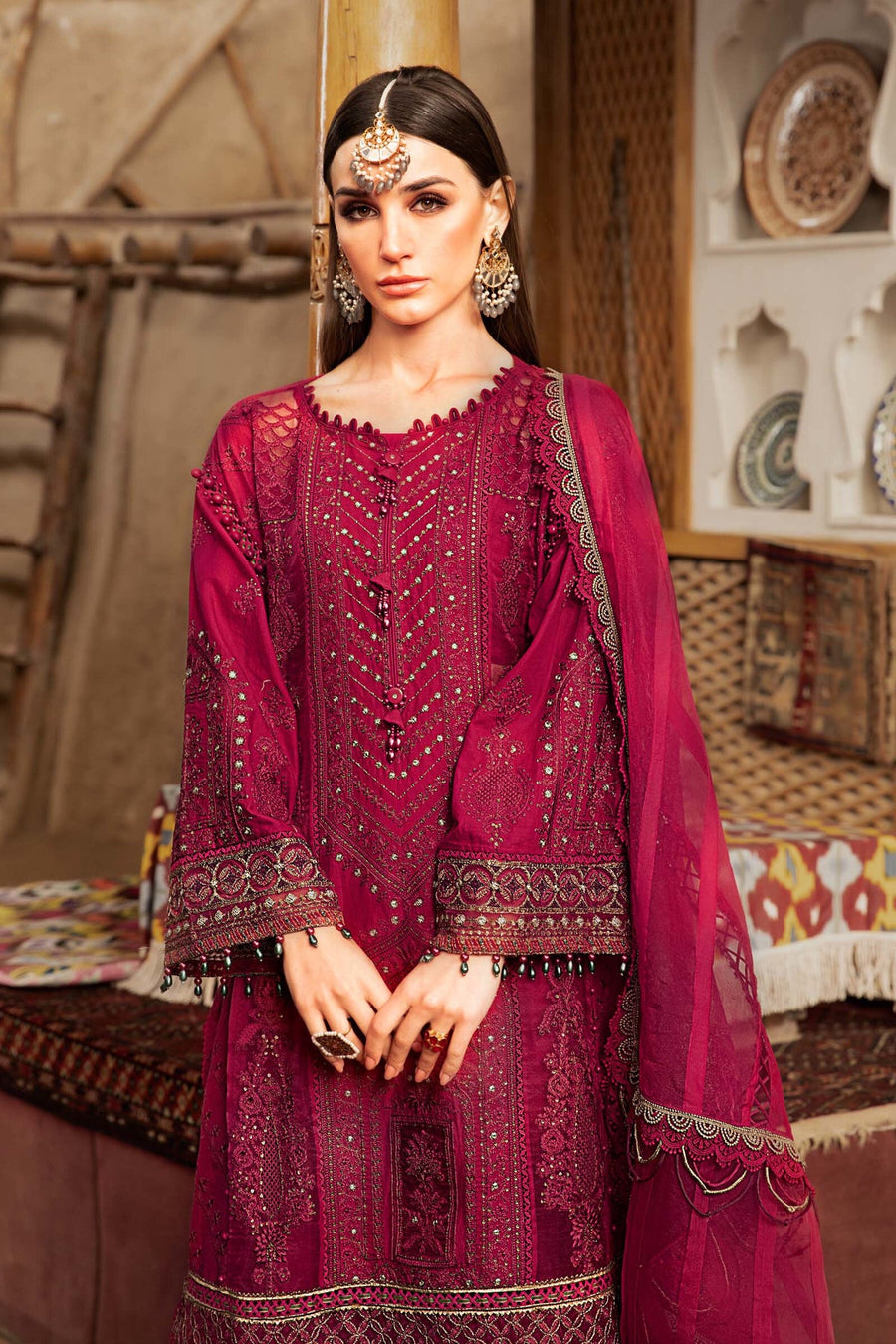 Maria.B Voyage A Luxe Lawn Unstitched Embroidered 3Piece Suit D-2311-B