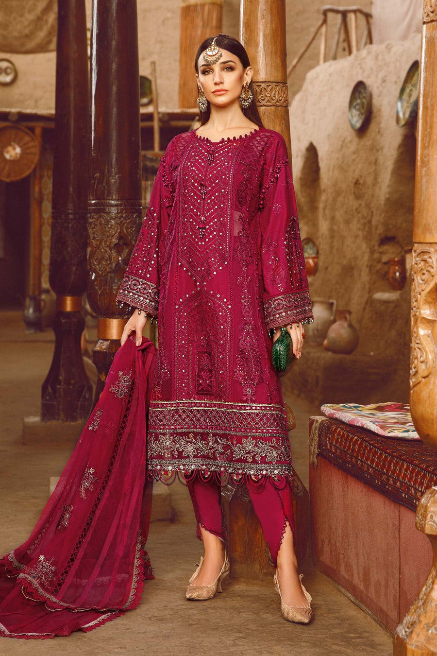 Maria.B Voyage A Luxe Lawn Unstitched Embroidered 3Piece Suit D-2311-B