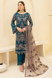 Ramsha Rangoon Vol-07 Luxury Chiffon Unstitched 3 Piece Suit D-701 - FaisalFabrics.pk