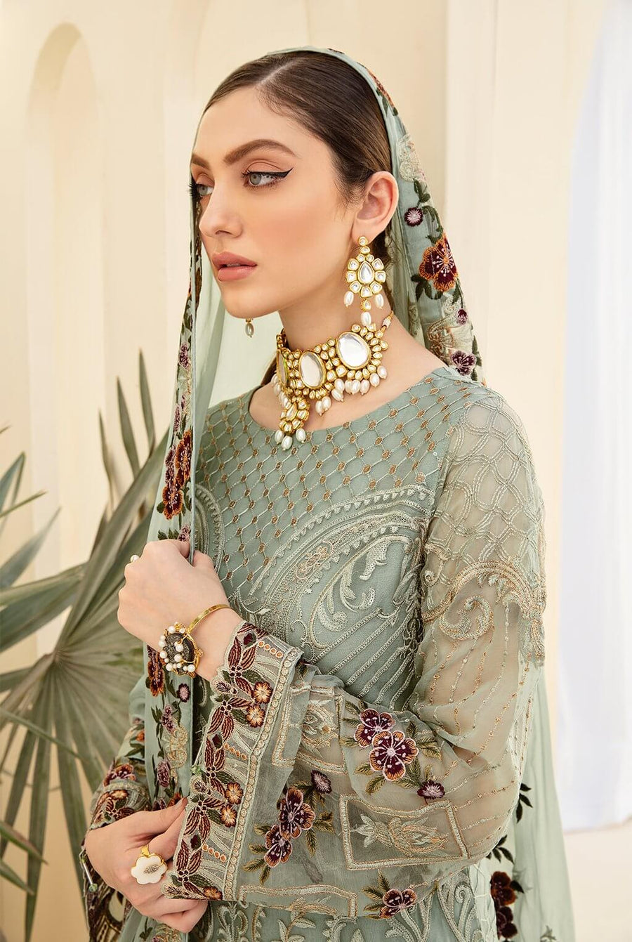 Ramsha Rangoon Vol-07 Luxury Chiffon Unstitched 3 Piece Suit D-706 - FaisalFabrics.pk