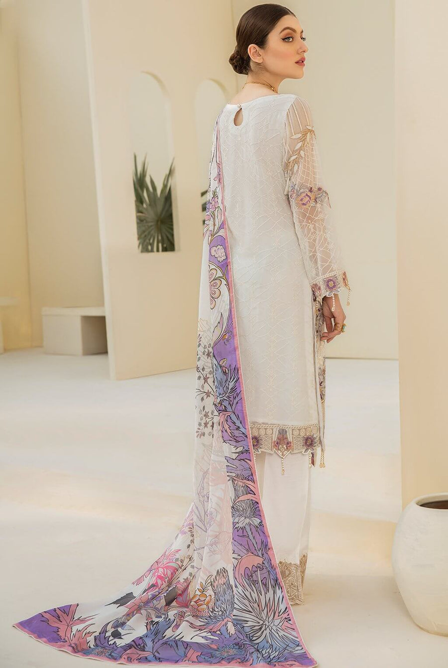 Ramsha Rangoon Vol-07 Luxury Chiffon Unstitched 3 Piece Suit D-709 - FaisalFabrics.pk
