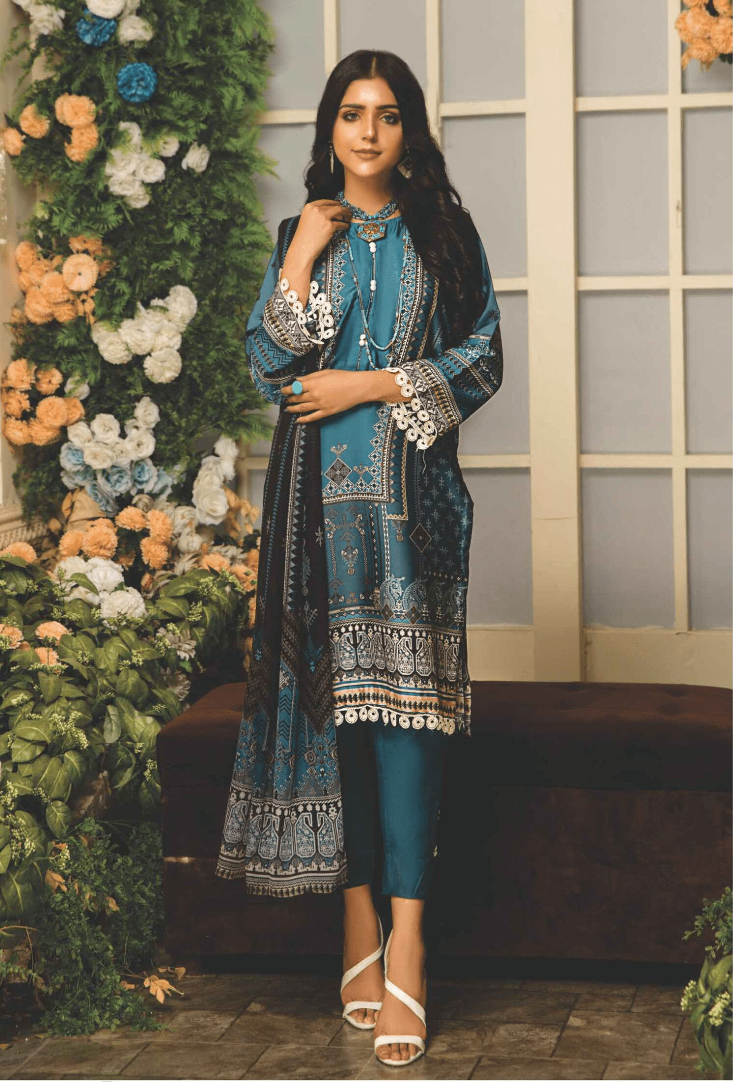 Rasheed Cloth Rashid Textile Digital Printed Luxury Silk Unstitched 3Pc Suit D-7151