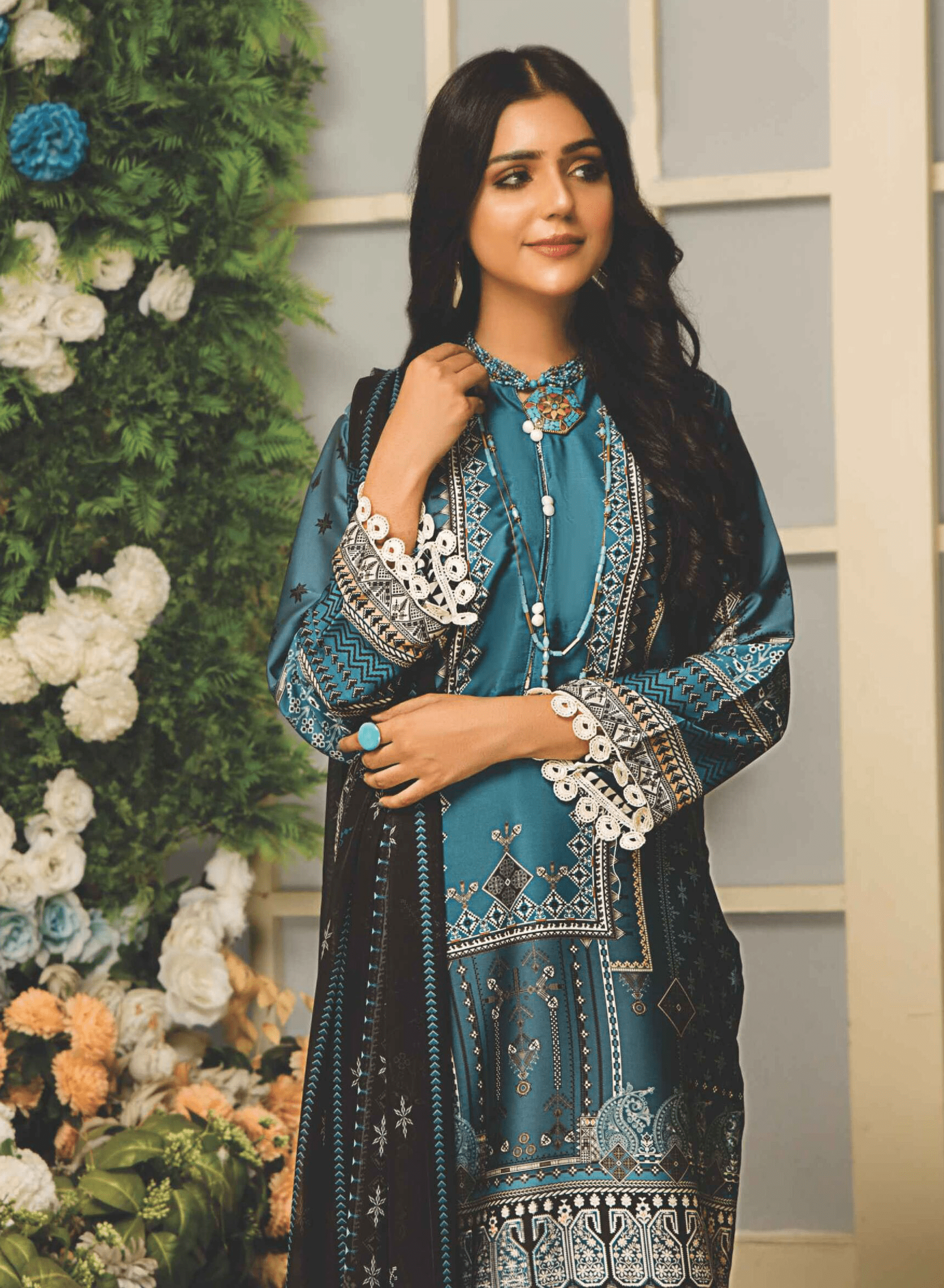 Rasheed Cloth Rashid Textile Digital Printed Luxury Silk Unstitched 3Pc Suit D-7151