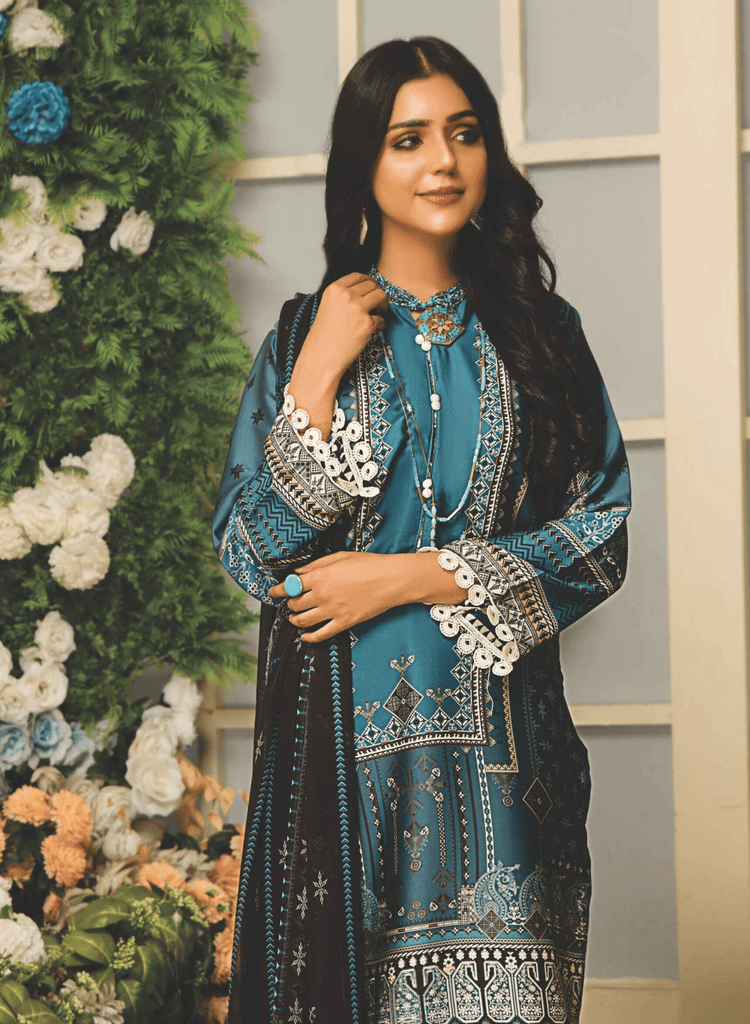 Rashid Textile Digital Printed Luxury Silk Unstitched 3Pc Suit D-7151