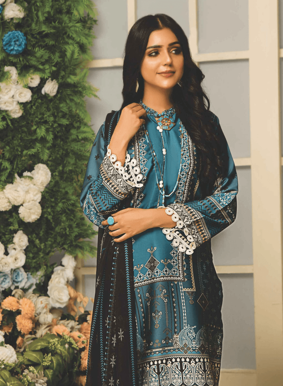 Rashid Textile Digital Printed Luxury Silk Unstitched 3Pc Suit D-7151