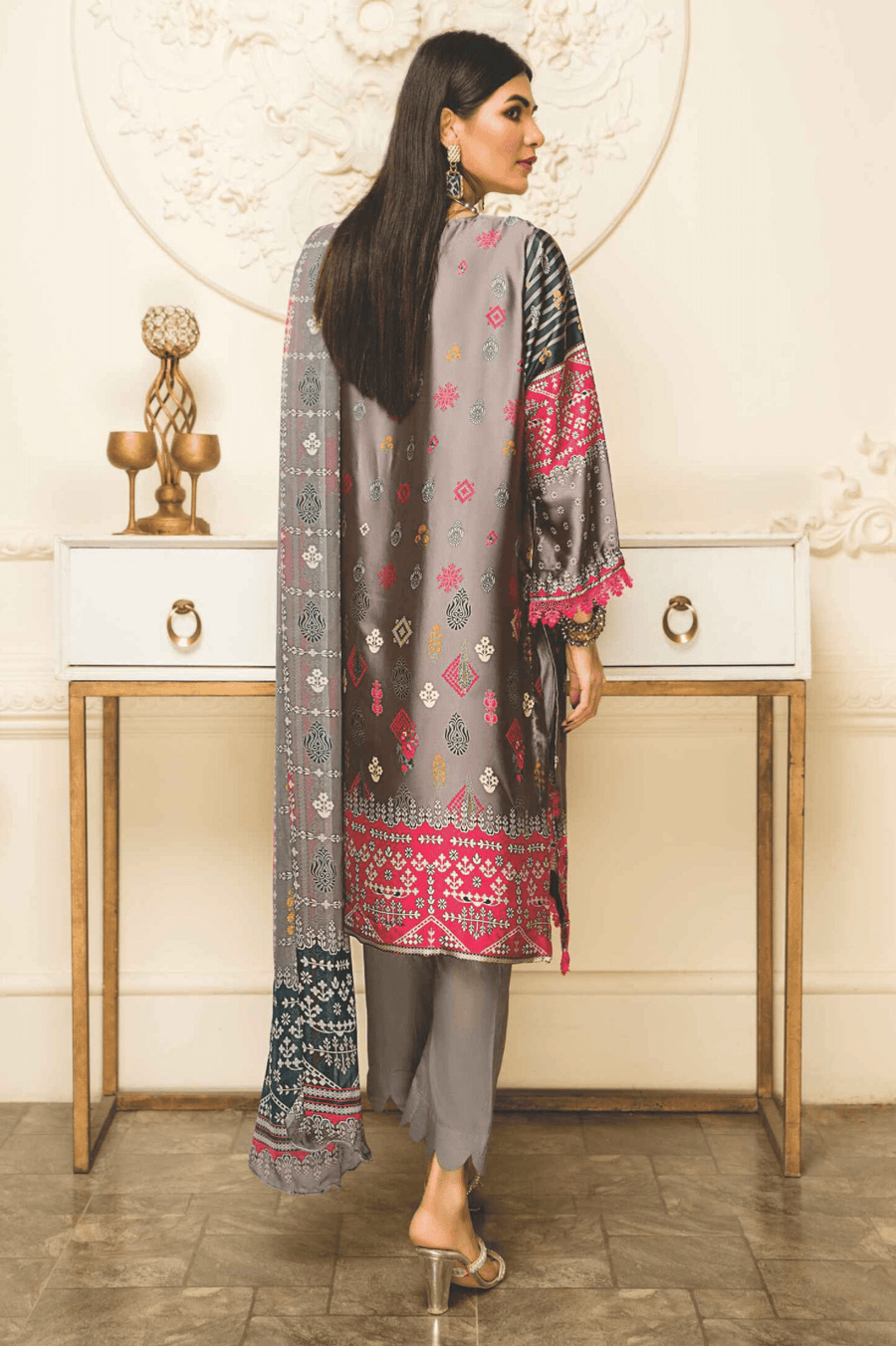 Rashid Textile Digital Printed Luxury Silk Unstitched 3Pc Suit D-7153