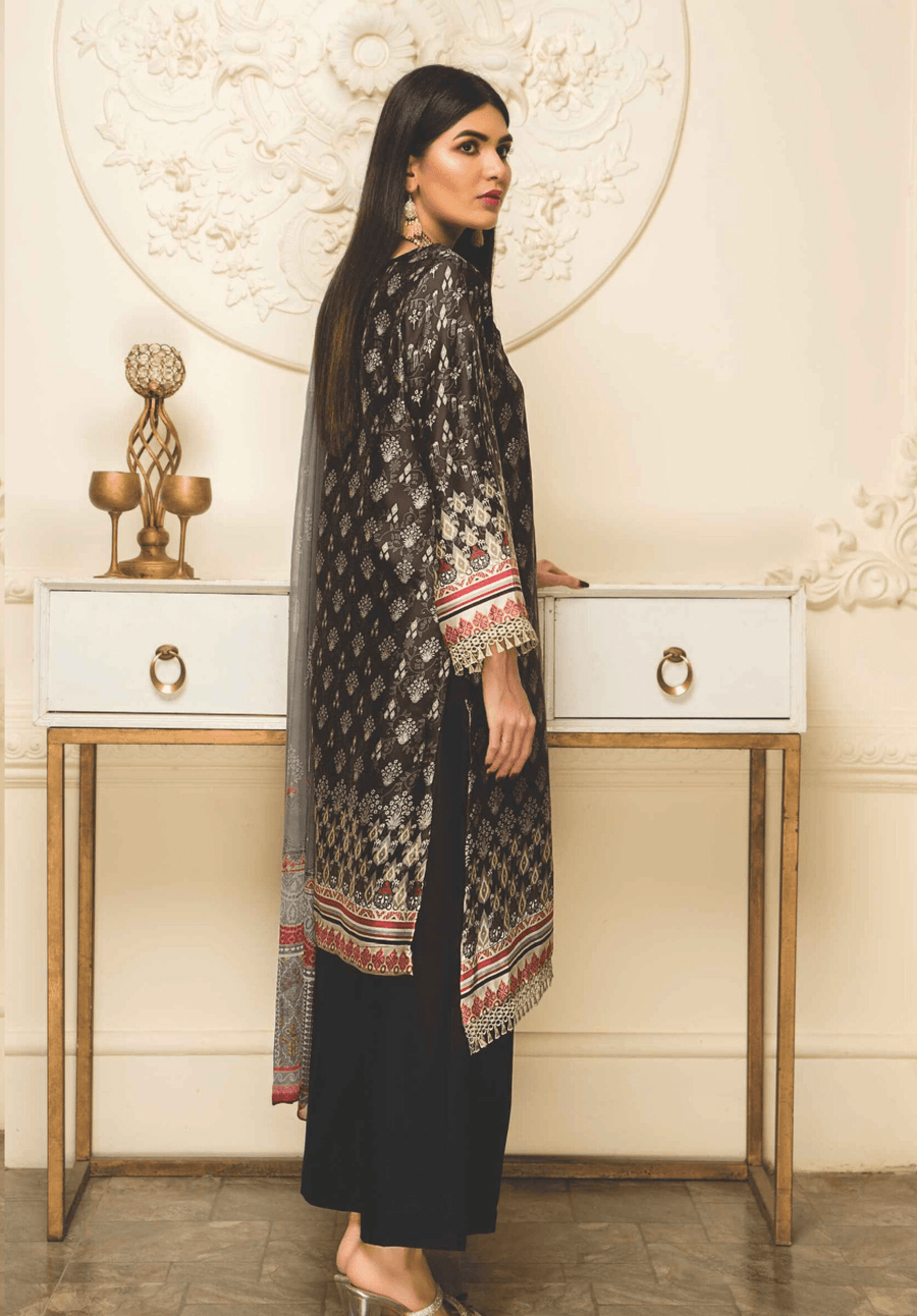 Rashid Textile Digital Printed Luxury Silk Unstitched 3Pc Suit D-7155