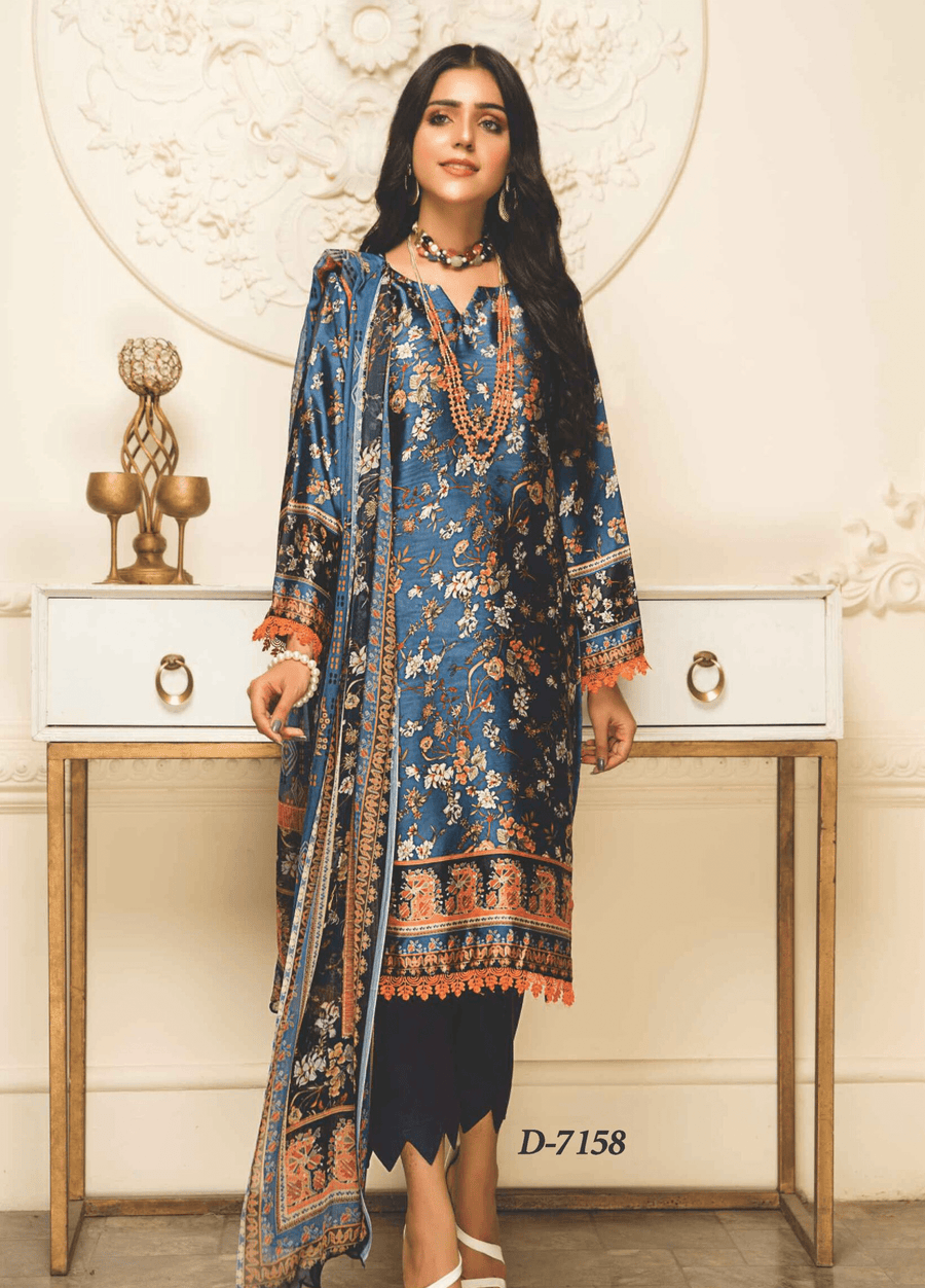 Rashid Textile Digital Printed Luxury Silk Unstitched 3Pc Suit D-7158