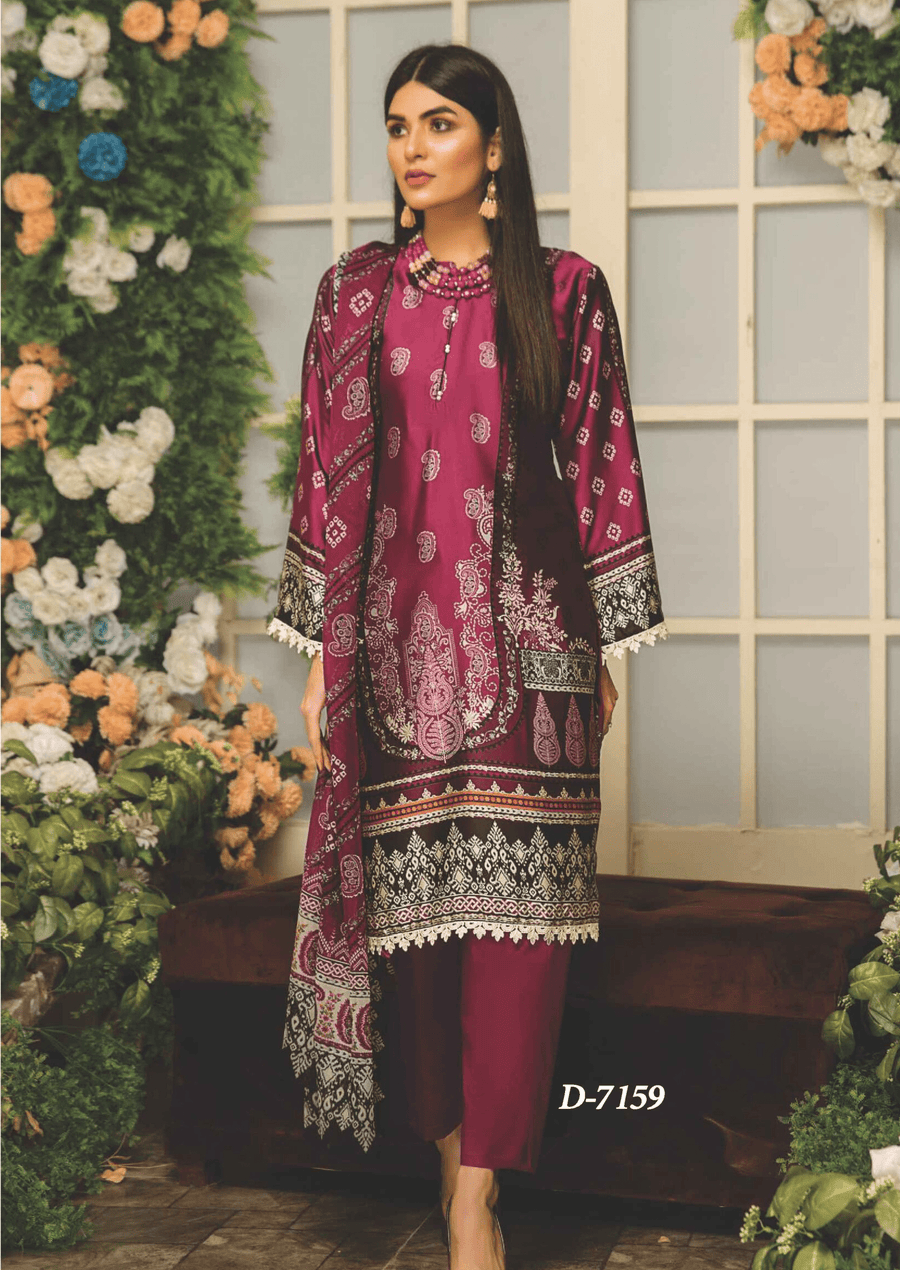 Rashid Textile Digital Printed Luxury Silk Unstitched 3Pc Suit D-7159