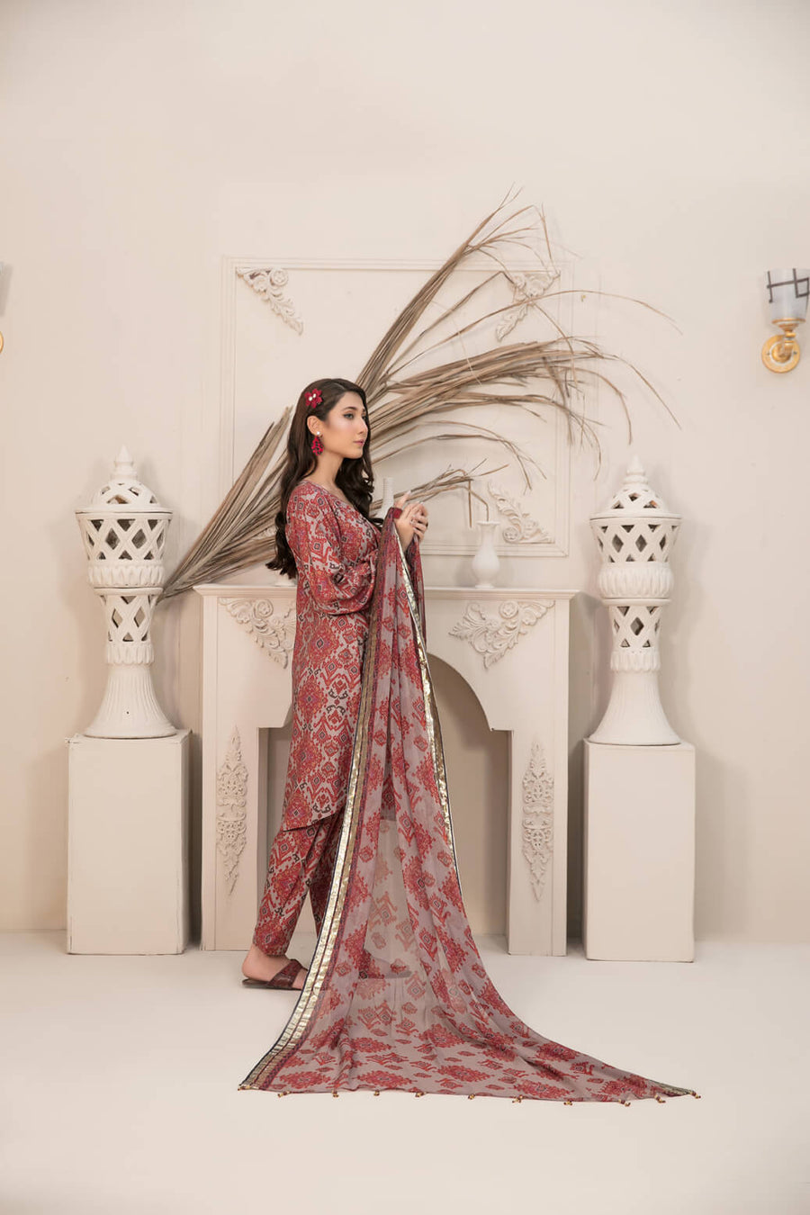 Tawakkal Fabrics Manahil Printed Linen Unstitched 3Pc Suit D-7776