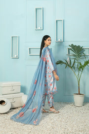 Tehreem by Tawakkal Fabrics Digital Printed Silk 3Pc Suit D-7868