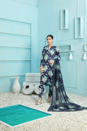 Tehreem by Tawakkal Fabrics Digital Printed Silk 3Pc Suit D-7870