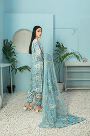 Tehreem by Tawakkal Fabrics Digital Printed Silk 3Pc Suit D-7880