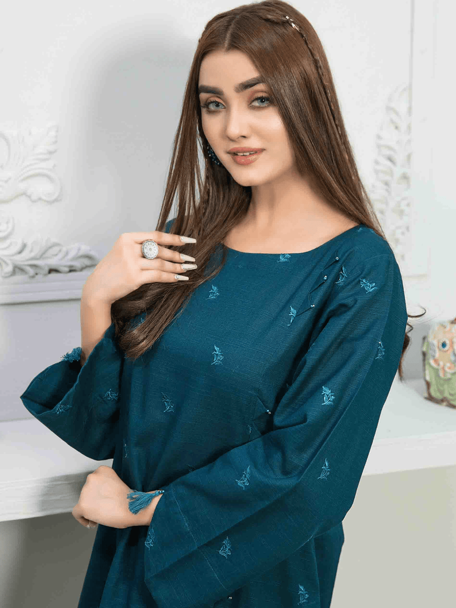 Tawakkal Fabics Winter Unstitched Embroidered Khaddar 2Pc Suit D-7952