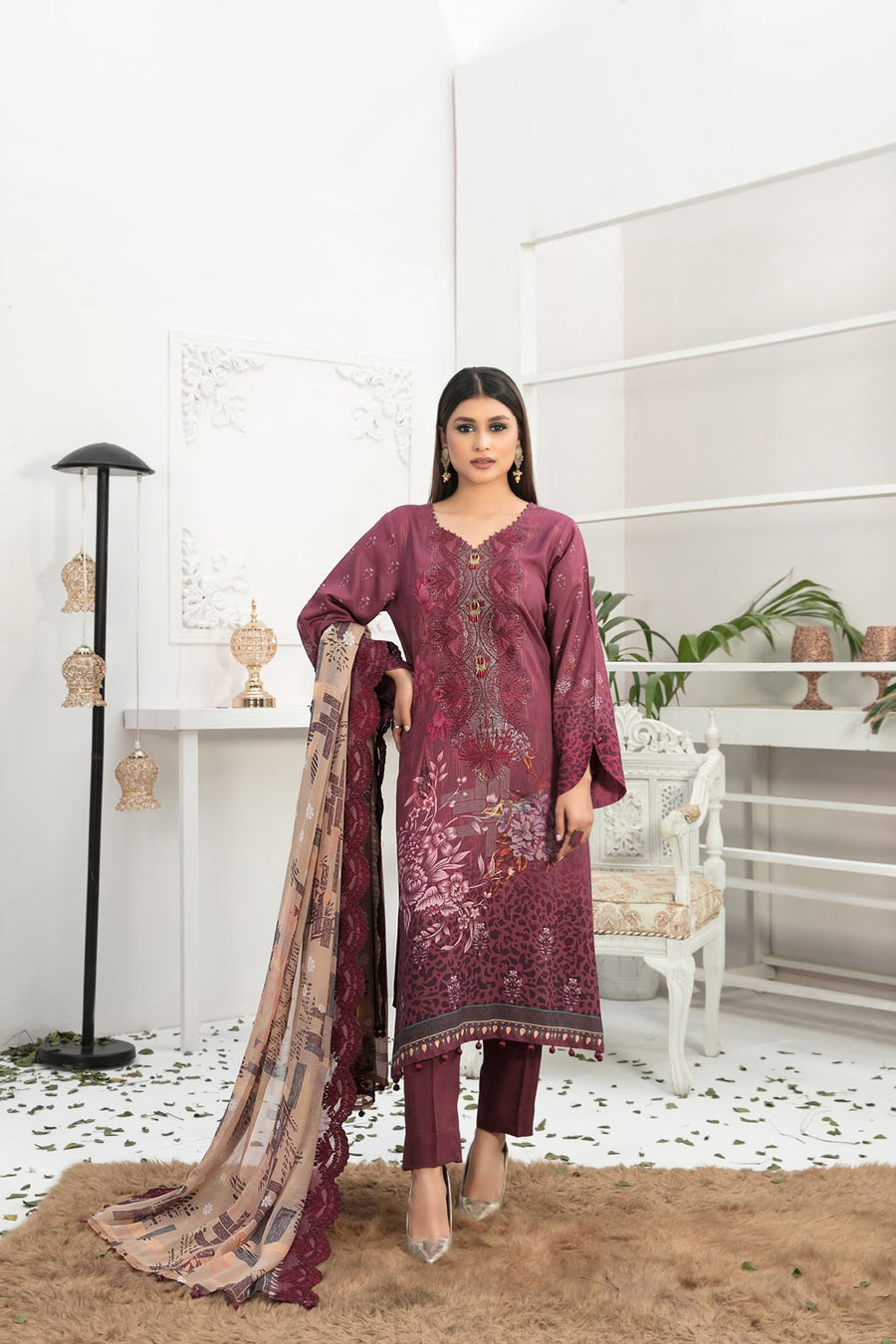 Monifa by Tawakkal Fabrics Unstitched Printed Viscose 3Pc Suit D-8012
