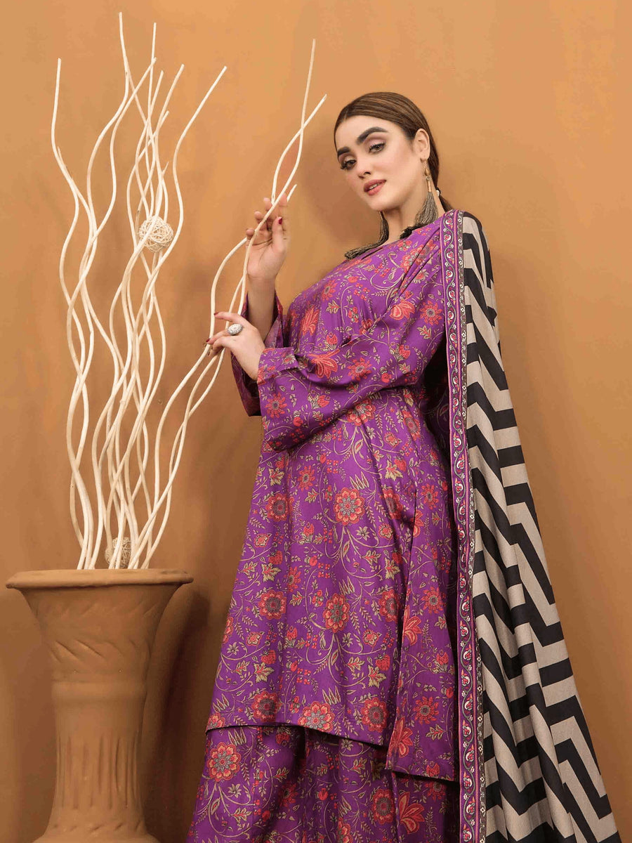Kiara by Tawakkal Fabrics Unstitched Printed Kotrai 3Pc Suit D-8167