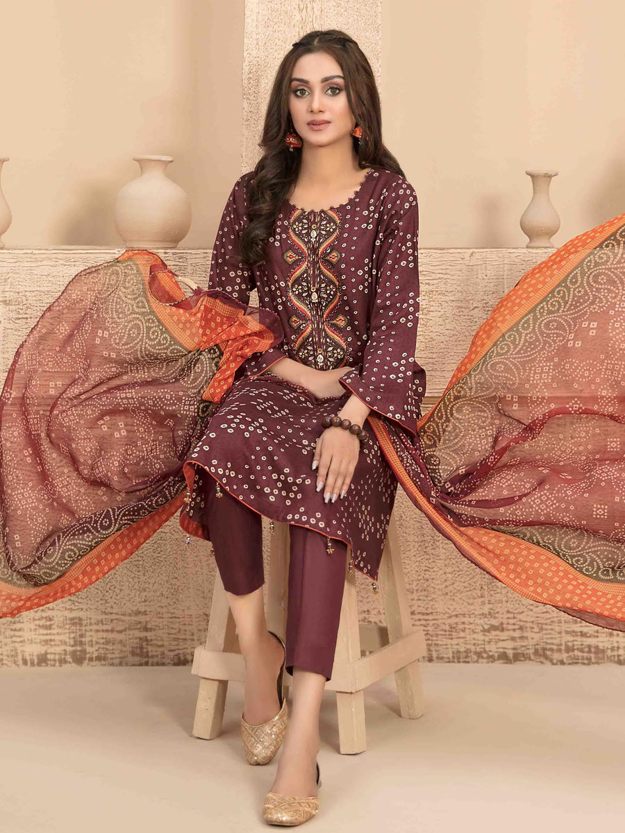 Amna Sohail by Tawakkal Fabrics ilya Printed Lawn 3 Piece Suit D-8539