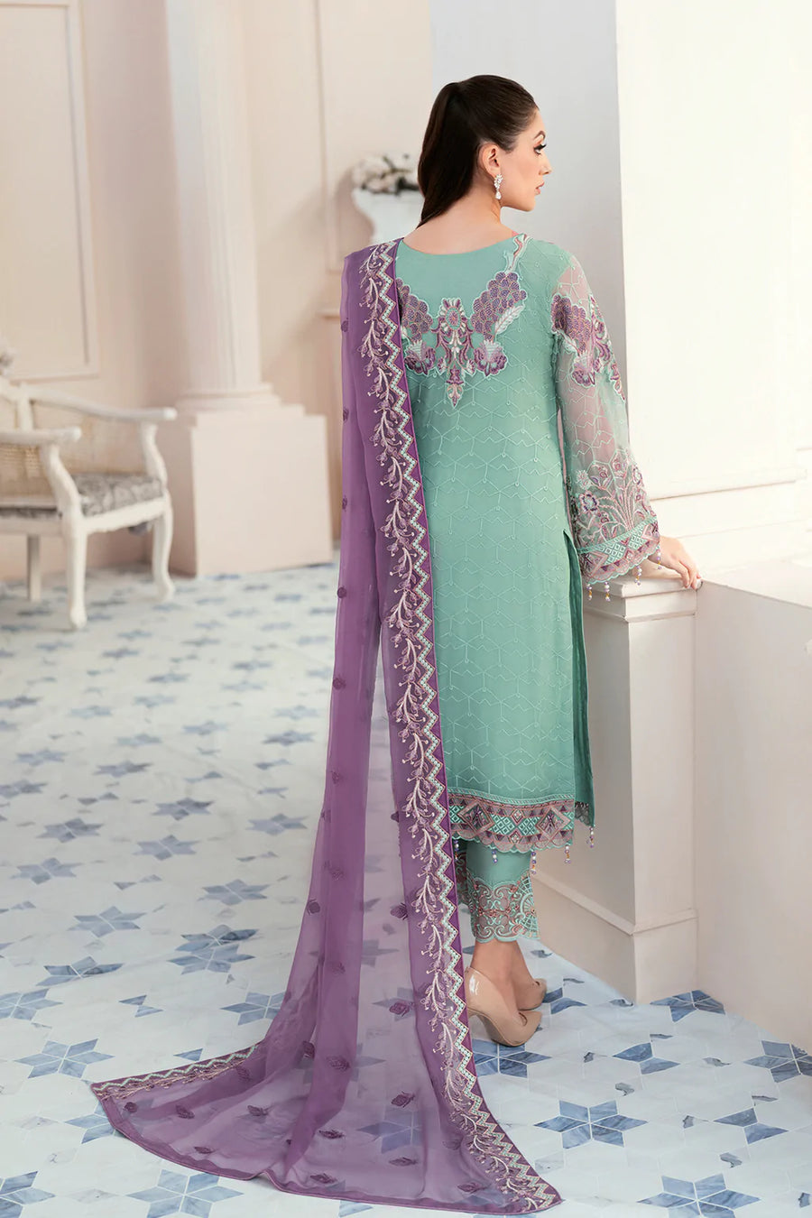 Ramsha Rangoon Vol-09 Luxury Chiffon Unstitched 3Pc Suit D-902