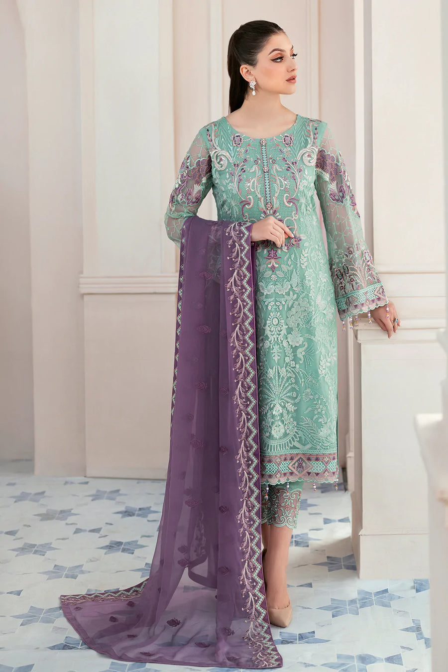 Ramsha Rangoon Vol-09 Luxury Chiffon Unstitched 3Pc Suit D-902