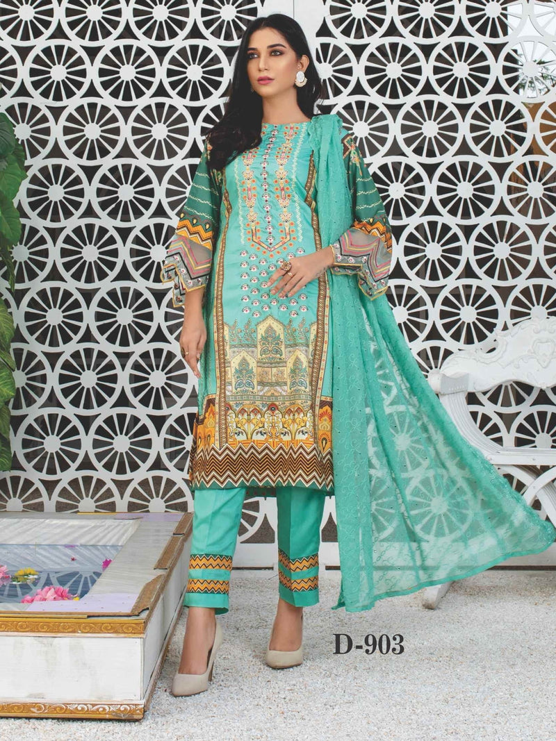 MIRAAL Embroidered Viscose Fall Winter Unstitched 3 Piece Suit D-903 - FaisalFabrics.pk