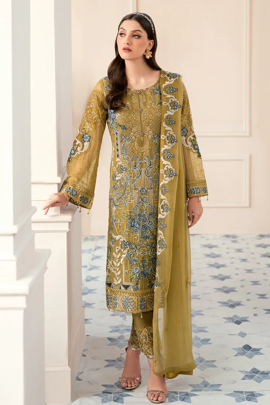 Ramsha Rangoon Vol-09 Luxury Chiffon Unstitched 3Pc Suit D-903