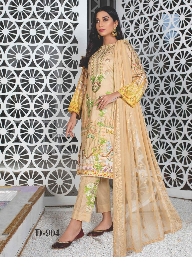 MIRAAL Embroidered Viscose Fall Winter Unstitched 3 Piece Suit D-904 - FaisalFabrics.pk
