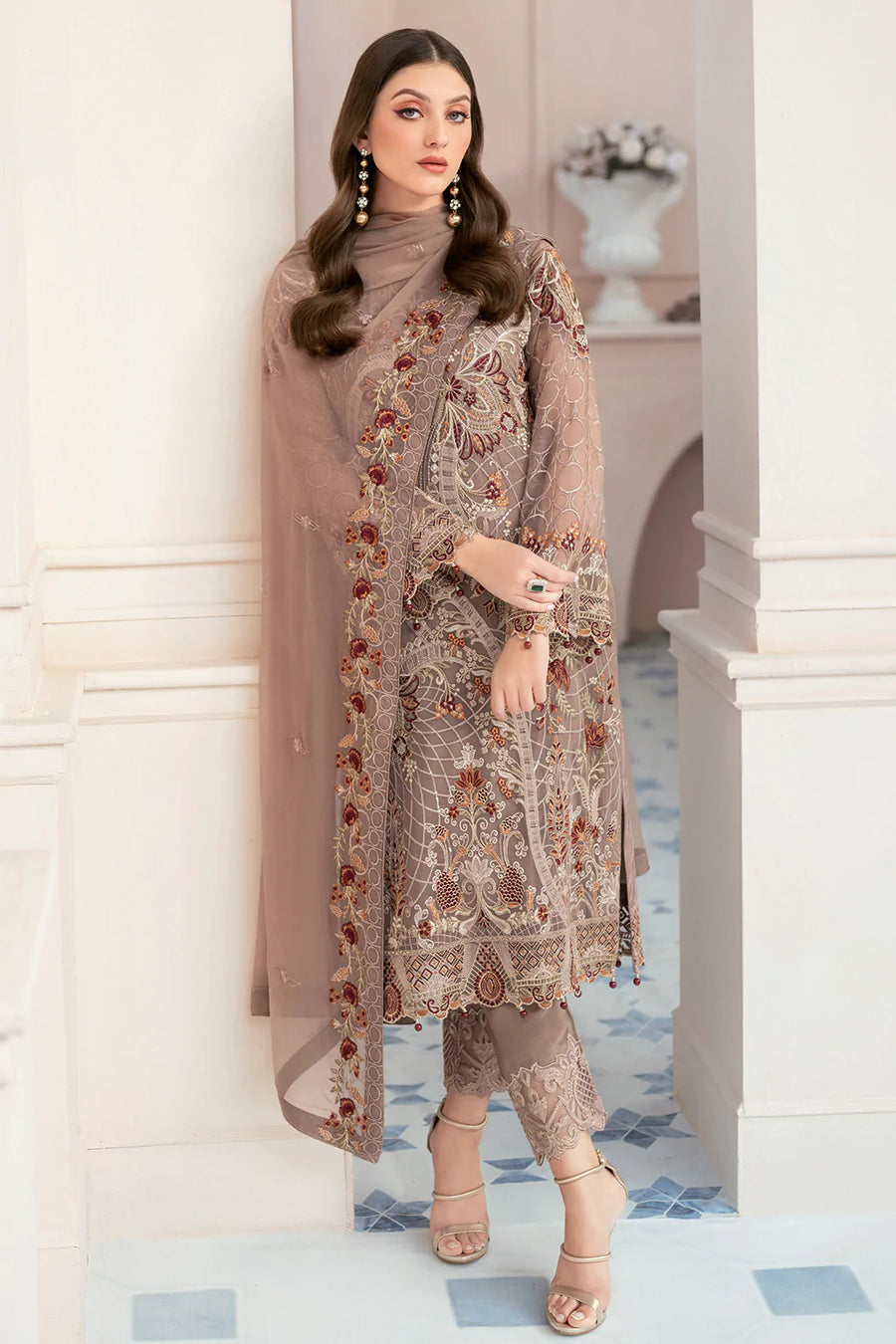 Ramsha Rangoon Vol-09 Luxury Chiffon Unstitched 3Pc Suit D-905