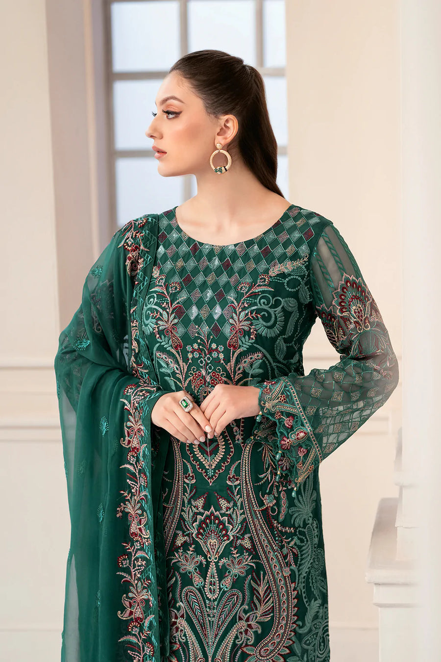 Ramsha Rangoon Vol-09 Luxury Chiffon Unstitched 3Pc Suit D-908