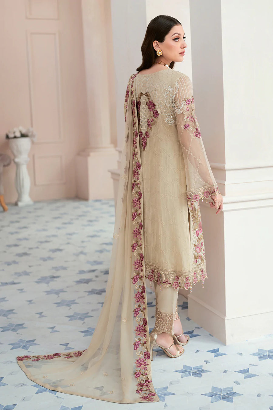 Ramsha Rangoon Vol-09 Luxury Chiffon Unstitched 3Pc Suit D-909