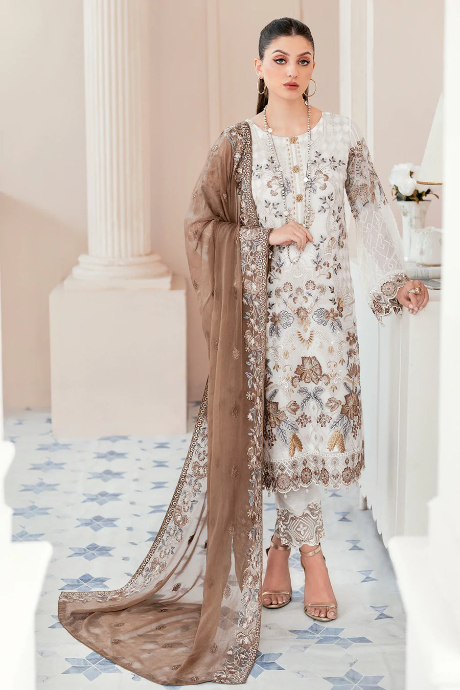 Ramsha Rangoon Vol-09 Luxury Chiffon Unstitched 3Pc Suit D-911