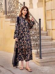The Cords by Panache Unstitched Embroidered Linen 3Pc Suit D-01