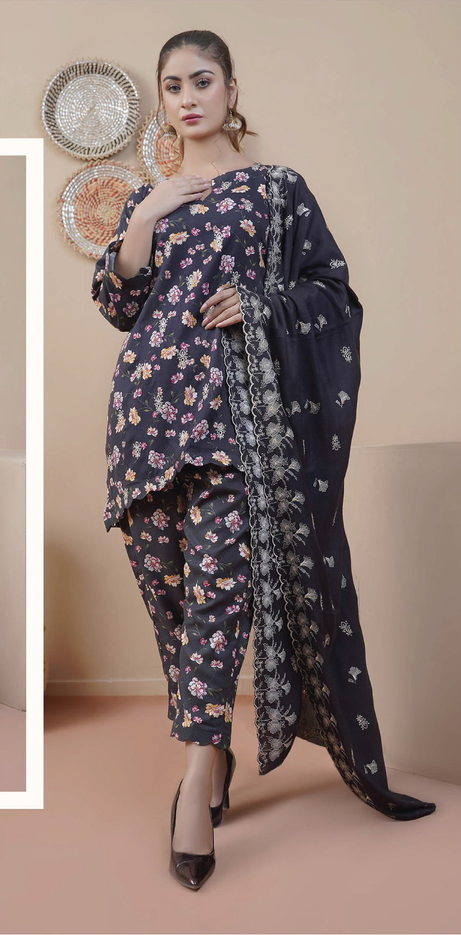 Rangoli by Puri Fabrics Unstitched Embroidered Woolen 3Pc Suit D-01