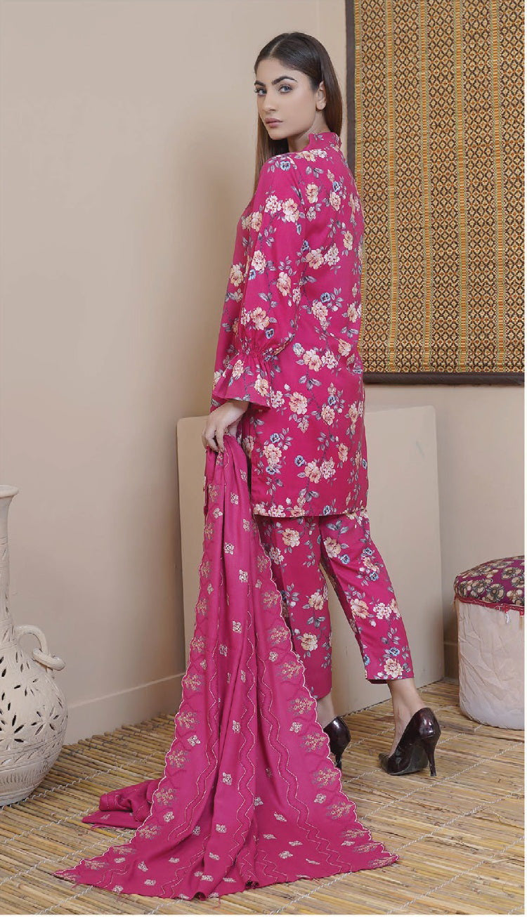 Rangoli by Puri Fabrics Unstitched Embroidered Woolen 3Pc Suit D-02