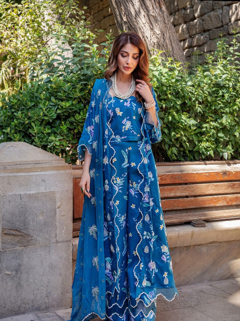 The Cords by Panache Unstitched Embroidered Linen 3Pc Suit D-02