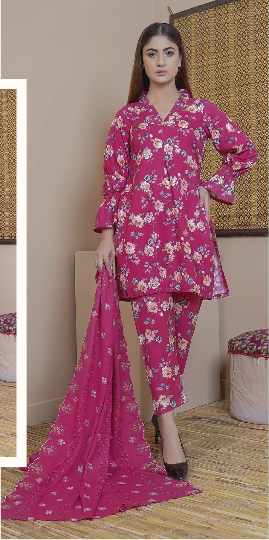 Rangoli by Puri Fabrics Unstitched Embroidered Woolen 3Pc Suit D-02