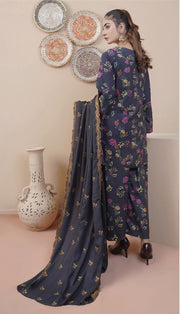 Rangoli by Puri Fabrics Unstitched Embroidered Woolen 3Pc Suit D-03