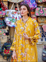 The Cords by Panache Unstitched Embroidered Linen 3Pc Suit D-04