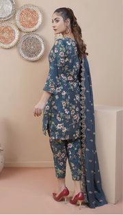 Rangoli by Puri Fabrics Unstitched Embroidered Woolen 3Pc Suit D-05