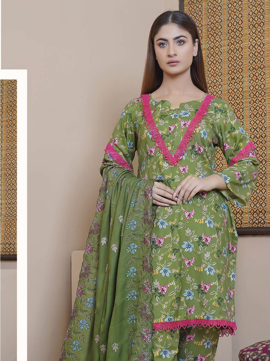 Rangoli by Puri Fabrics Unstitched Embroidered Woolen 3Pc Suit D-06