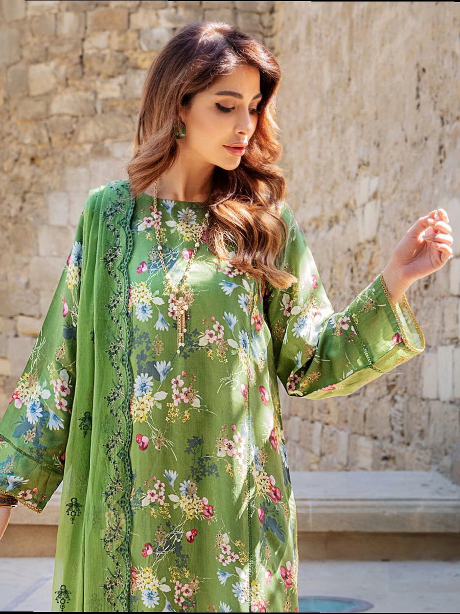 The Cords by Panache Unstitched Embroidered Linen 3Pc Suit D-07