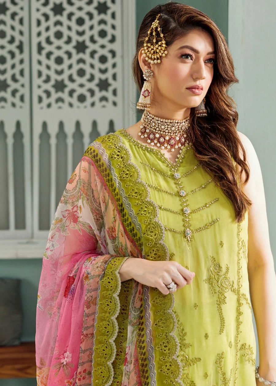Noor By Saadia Asad Embroidered Chiffon Unstitched 3 Piece Suits - D1
